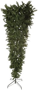 Planta Artificial Arvore Natal Invertida 1006 Tips C/Base Metal Verde 2.10m