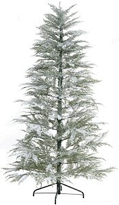 Planta Artificial Arvore Natal Viena Nevado 638 Tips C/Base Metal Verde 2.1m