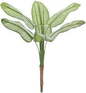 Planta Artificial Arvore Maranta Riscada Real Toque X7 Verde 1.1m