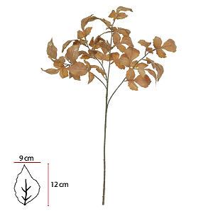 Planta Artificial Galho Folha X23 (marrom outono) 86cm