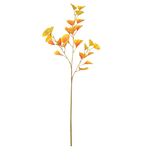 Planta Artificial Galho Ginkgo Biloba Real Toque X24 (laranja) 73cm