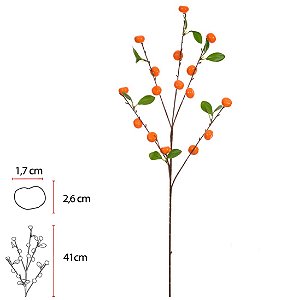 Planta Artificial Galho Fruta X16 (laranja) 85cm