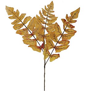 Planta Artificial Galho Folha X3 (amarelo 2T) 77cm