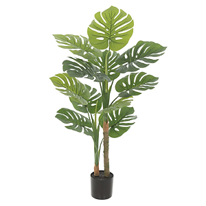 Planta Artificial Costela De Adão Real Toque C/Pote X11 (verde) 90cm
