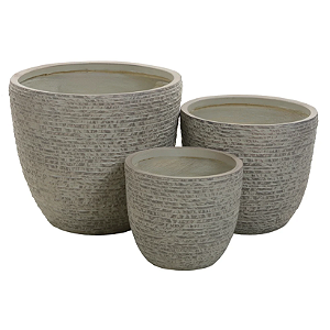 Vaso Fibrocimento C/3 UNI (bege) 38,5cm