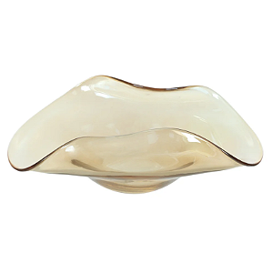 Centro De Mesa Vidro (bege escuro luster) 10,5X29X22cm