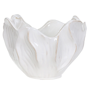 Centro De Mesa Decor Ceramica Organico (off white) 18cm 25,5d