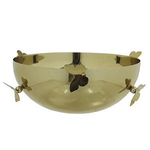 Centro De Mesa Aço Inox Borboletas (dourado) 10,5cm 23d