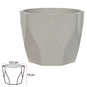 Vaso Facetado Polipropileno (cinza) 12X15,5cm