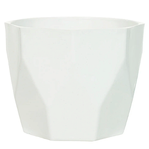 Vaso Facetado Polipropileno (branco) 12X15,5cm