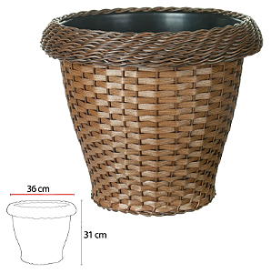Vaso Polipropileno C/ Borda (marrom) 31X36cm