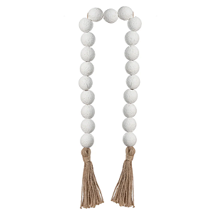 Colar Decorativo Em Material Natural (branco) 1,09m
