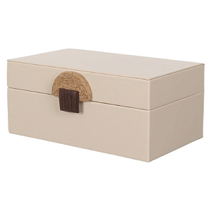 Caixa Decorativa Mdf Com Revest Pu (off white) 20X12,2X9cm