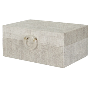 Caixa Decorativa Mdf Com Revest Pu (off white) 18X13X8cm