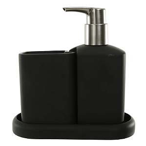 Kit Para Banheiro Poliresina 240ml C/3 Peças (preto)