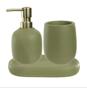 Kit Para Banheiro Cimento 190ml C/3 Peças Verde