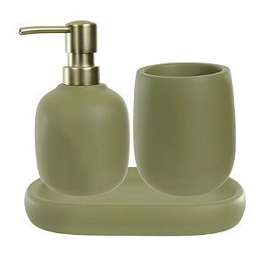 Kit Para Banheiro Cimento 190ml C/3 Peças Verde