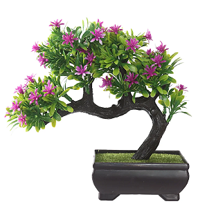 Planta Artificial Arvore Bonsai Flor C/Pote Plastico X55 (beauty) 20cm