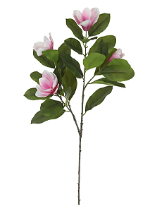 Planta Artificial Magnolia Real Toque X4 (rosa branco) 1m