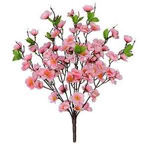 Buquê Flor Artificial Cherry Blossom Rosa 39cm