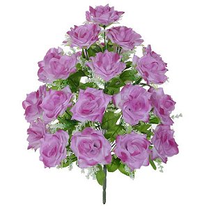 Buquê Flor Artificial Rosa Lavanda 56cm