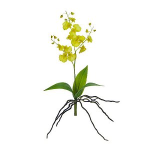 Haste Flor Orquídea Dançante Amarelo 37cm