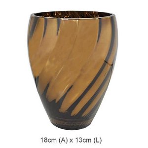 Vaso Vidro Ondas Cobre 18x13cm