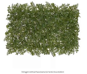 Folhagem Artificial Placa Grama Cor Verde Oliva 40x60cm