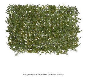 Folhagem Artificial Placa Grama Verde Oliva 40x60cm