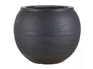 Cachepot Plástico Redondo Grafiato Preto 38x46cm