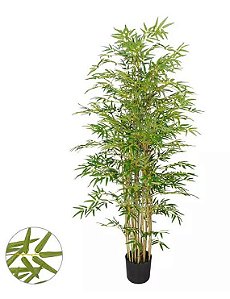 Planta Árvore Artificial Bambu Verde com Galho Amarelo 1,9m