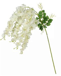 Haste Flor Artificial Vistéria Pendente Creme 1,06m