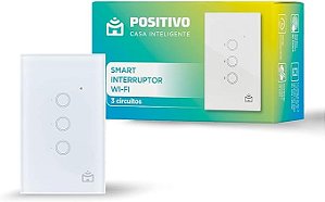 Smart Interruptor Wi-fi  Casa Inteligente, 3 Módulo Cor Branco 110v/220v