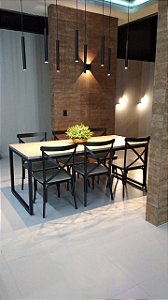 Conjunto de Mesa Retangular com 6 cadeiras
