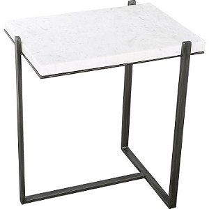 Mesa Lateral Julia Preto com tampo Quartzo