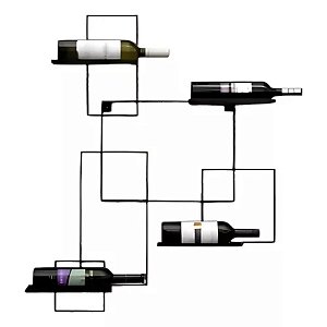 Adega de Vinhos Neon Suporte para 4 Garrafas