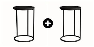 KIT COM 2 MESAS KIRA (LATERAL) - PRETA