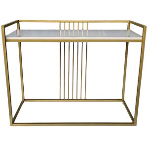 Aparador de ferro modelo Luxo dourado com MDF Off White 1,00X35