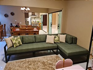 SOFÁ DE FERRO MAITE COM CHAISE 2,90X1,80x80