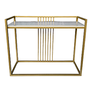 Aparador Luxo dourado com MDF Branco Laca (1,98X40x100)