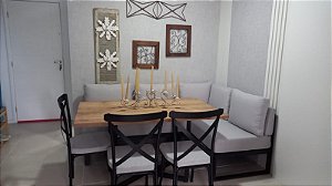 Canto alemão com mesa retangular