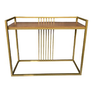 Aparador de ferro modelo Dourado Luxo com MDF Louro Freijó 1,00X35