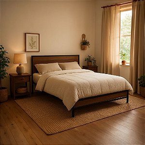 Cama de Ferro Giovana de solteiro extra 1,08x1,98 com 35cm do Chão