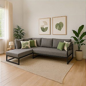 SOFÁ DE FERRO COM CHAISE 2,05x1,45