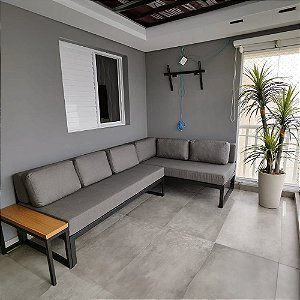 SOFÁ DE ALUMINIO TIPO CANTO ALEMÃO 2,00x2,00