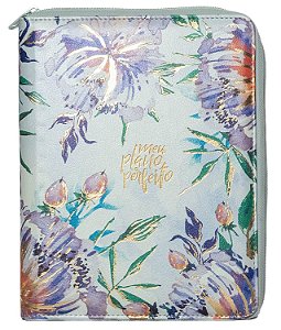 MEU PLANO PERFEITO - CAPA COURO SOFT AQUARELA COM ZÍPER
