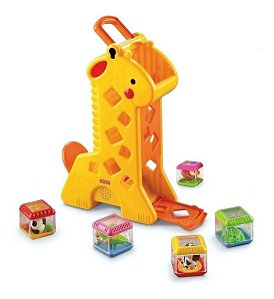 Brinquedo Girafa Com Blocos Peek A Blocks Fisher Price