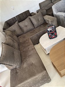 SOFA PRIME  CANTO COM ALMOFADAS MARROM 2,50 X 2,00