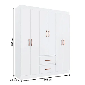 GUARDA ROUPA TEXAS - BRANCO 1.83X1.56X0.40