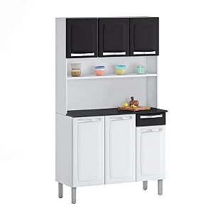 ARMÁRIO KIT ROSE ITATIAIA PRETO/ BRANCO 1,05